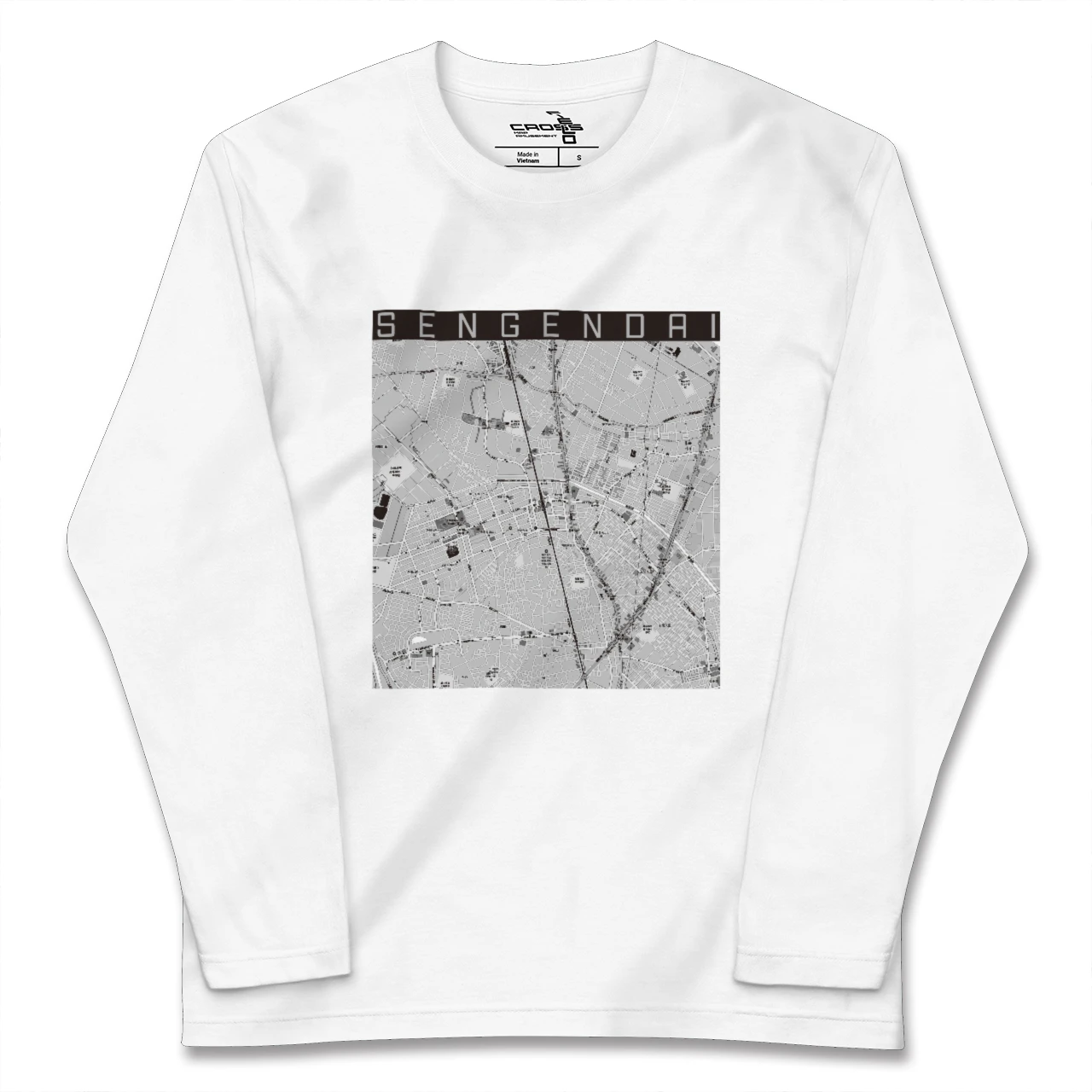【せんげん台(埼玉県)】地図柄ロングスリーブTシャツ