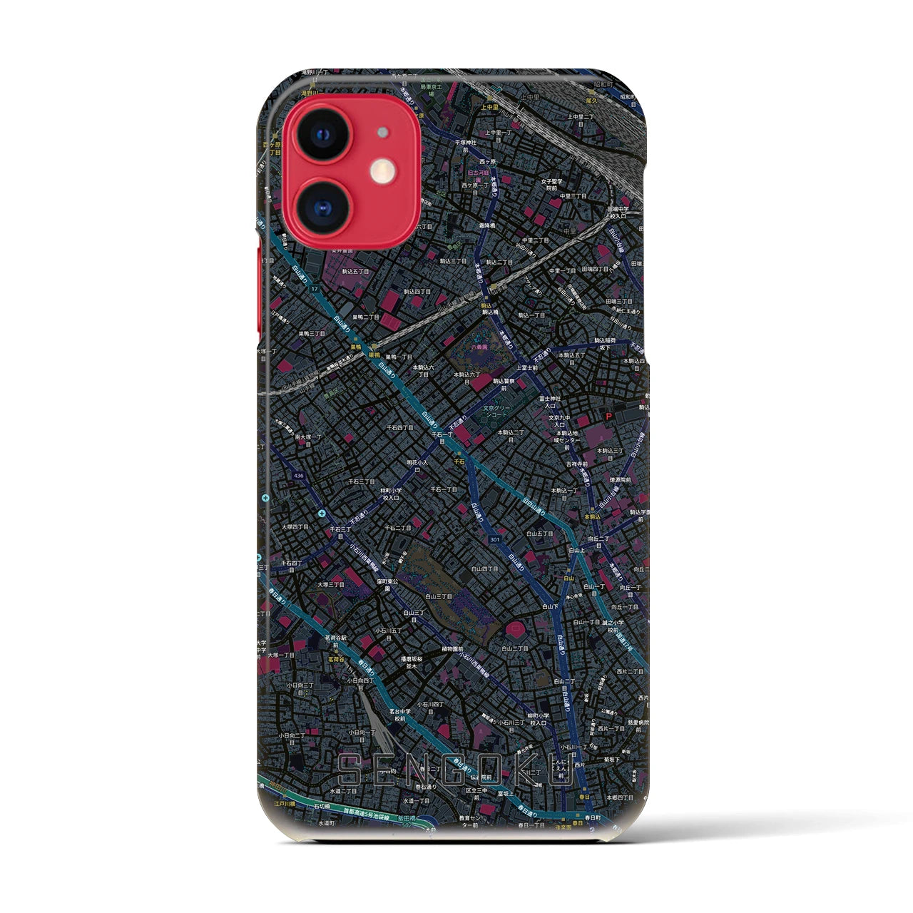 【千石(東京都)】地図柄iPhoneケース(バックカバータイプ)