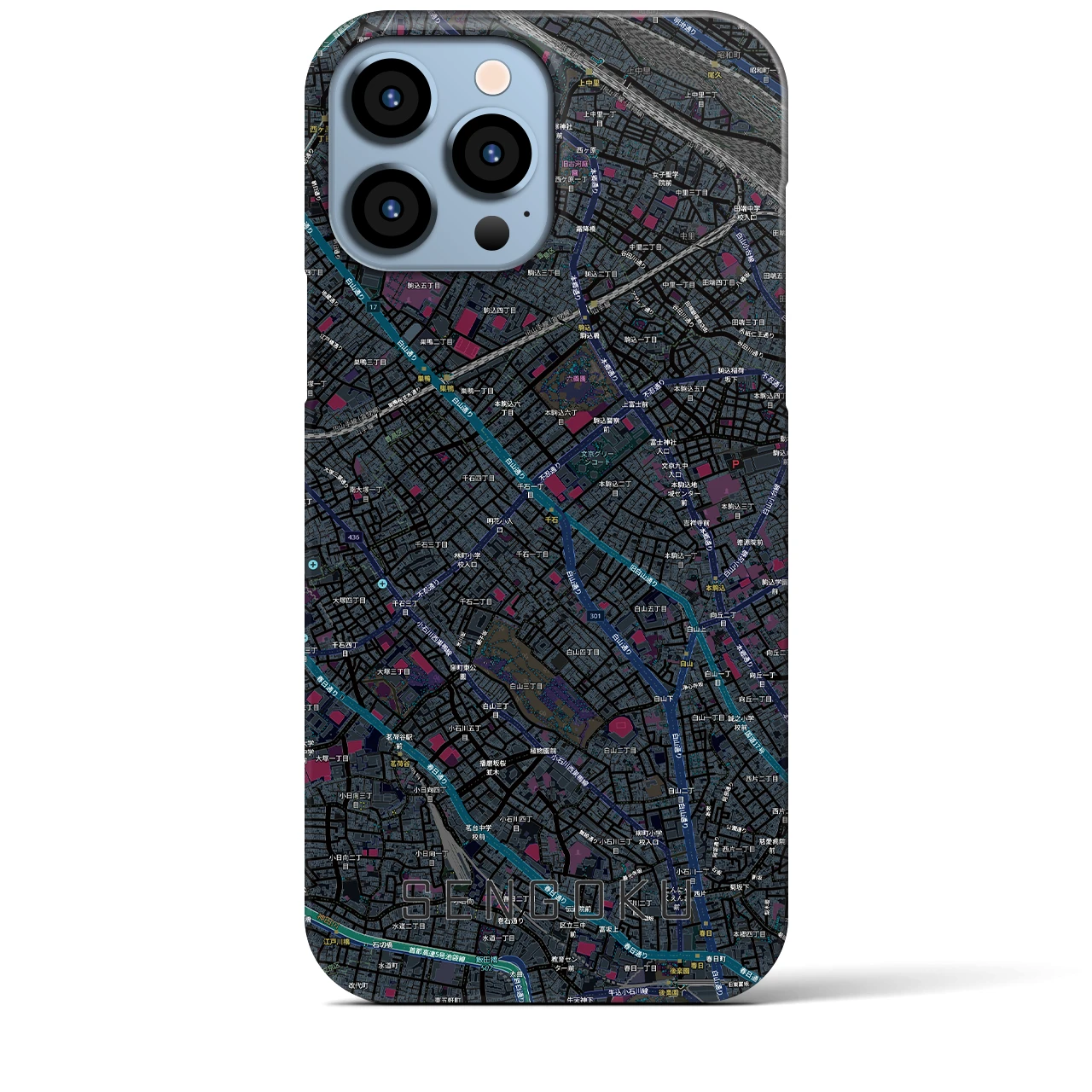 【千石(東京都)】地図柄iPhoneケース(バックカバータイプ)