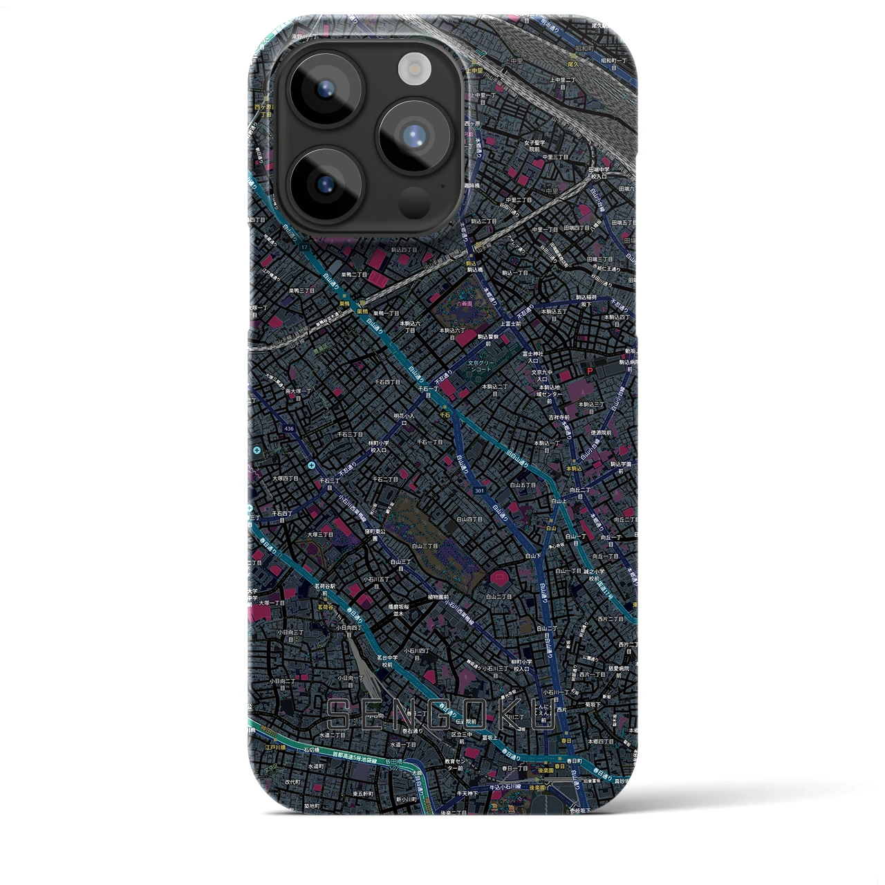 【千石(東京都)】地図柄iPhoneケース(バックカバータイプ)