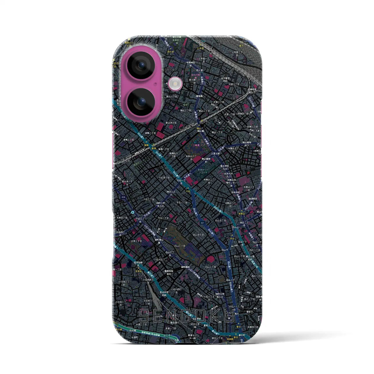 【千石(東京都)】地図柄iPhoneケース(バックカバータイプ)