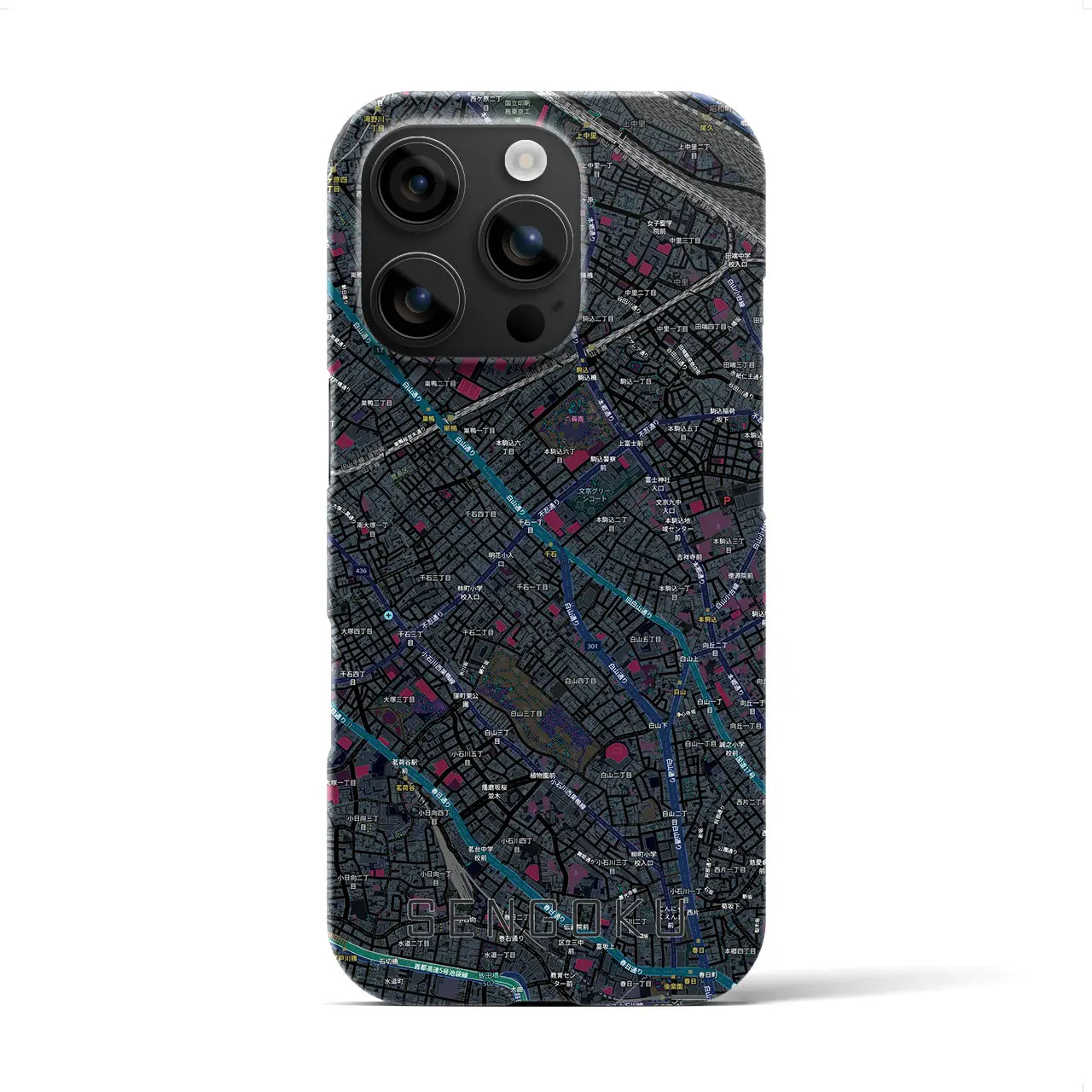 【千石(東京都)】地図柄iPhoneケース(バックカバータイプ)