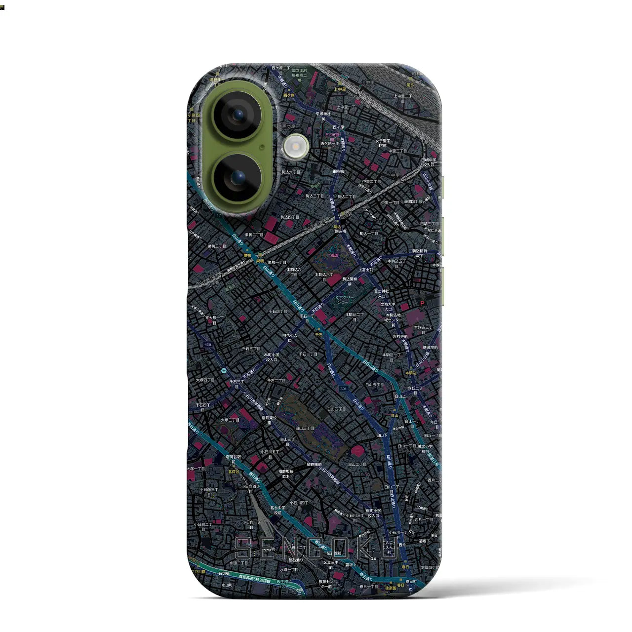 【千石(東京都)】地図柄iPhoneケース(バックカバータイプ)