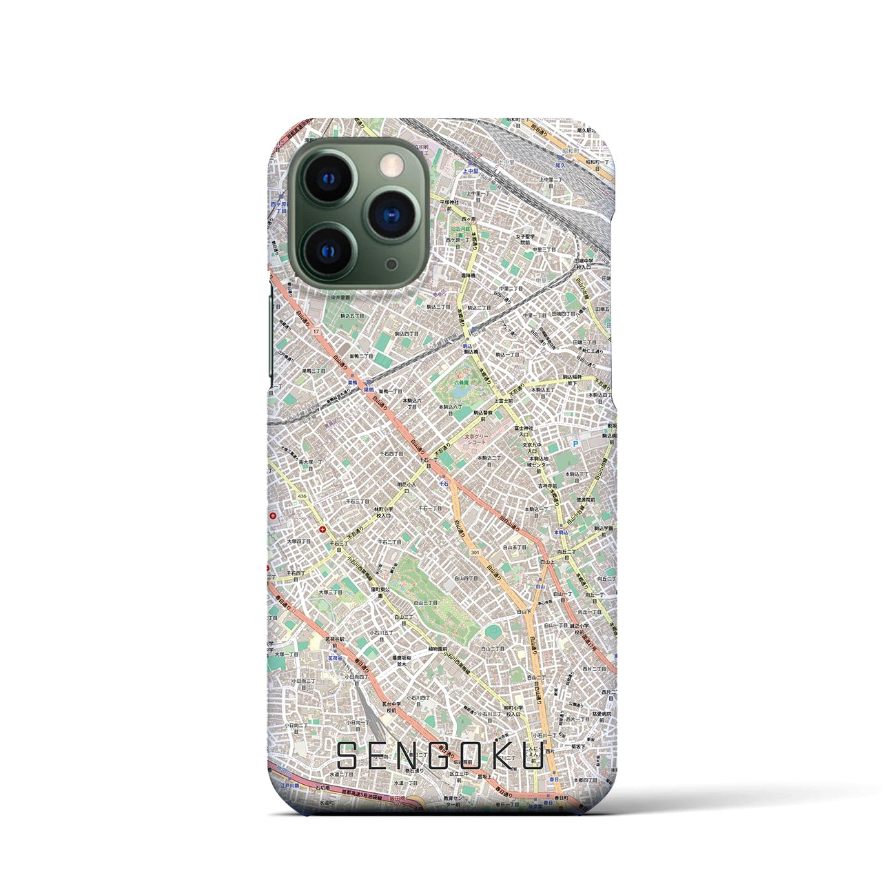 【千石(東京都)】地図柄iPhoneケース(バックカバータイプ)