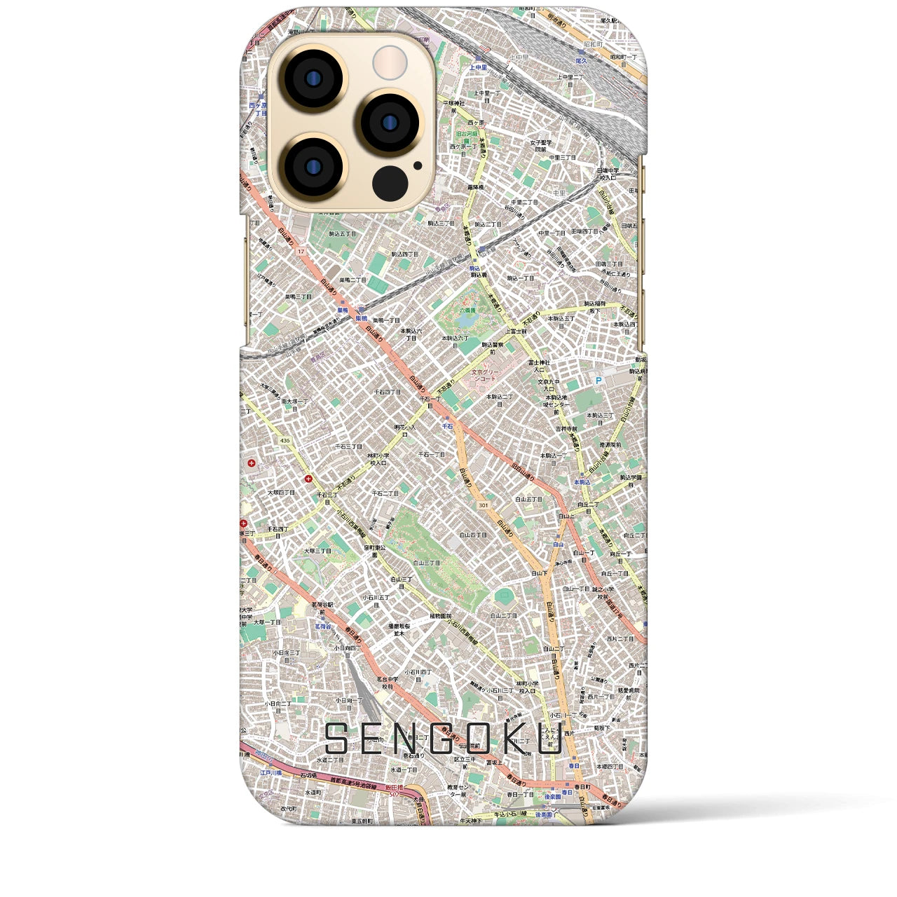 【千石(東京都)】地図柄iPhoneケース(バックカバータイプ)