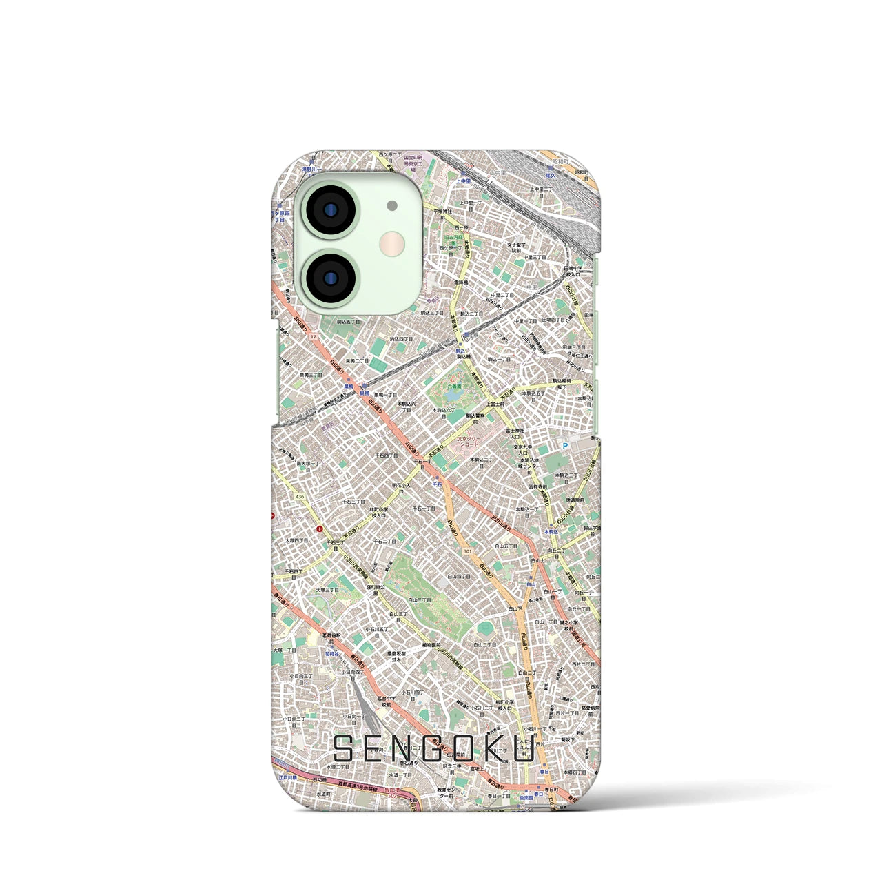 【千石(東京都)】地図柄iPhoneケース(バックカバータイプ)