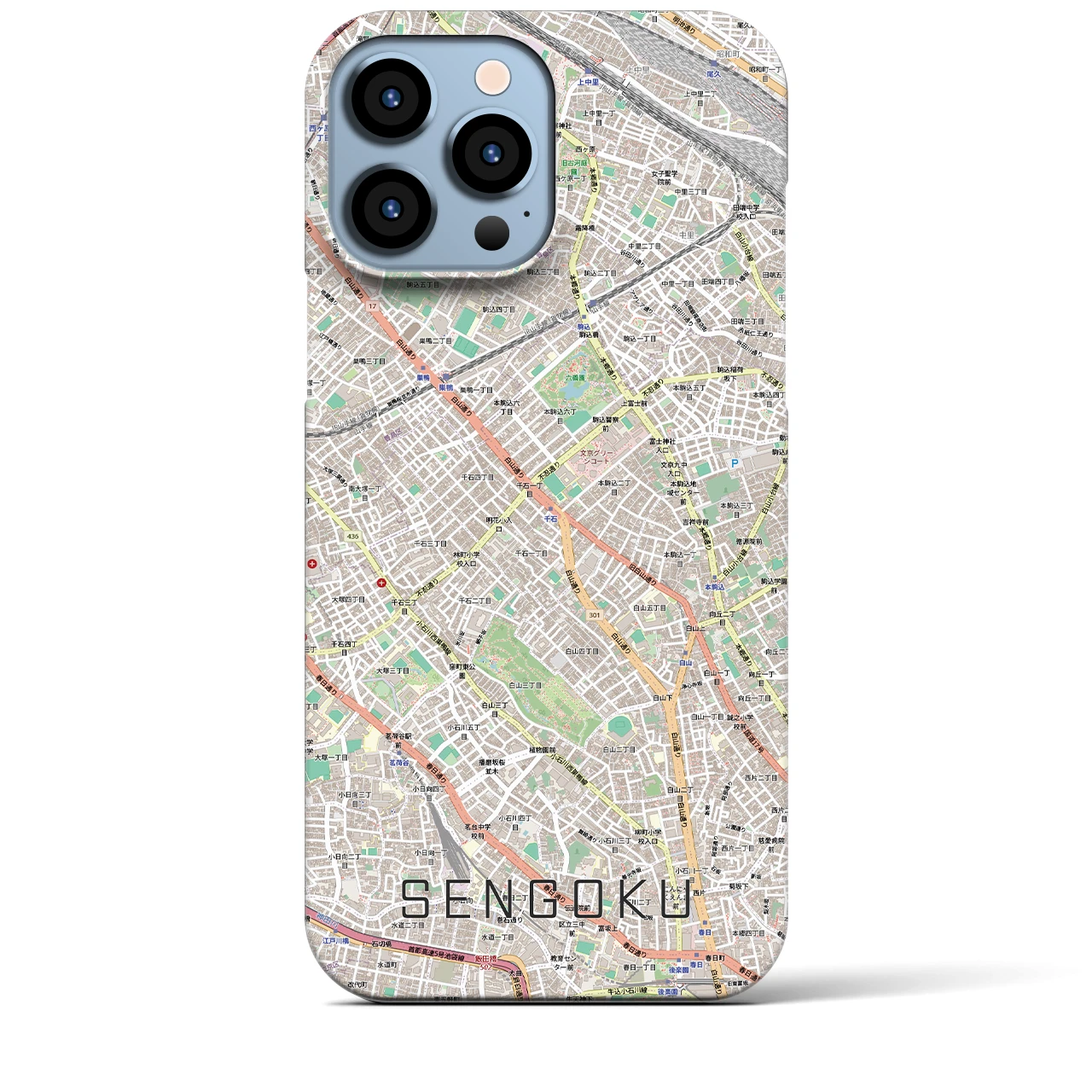 【千石(東京都)】地図柄iPhoneケース(バックカバータイプ)