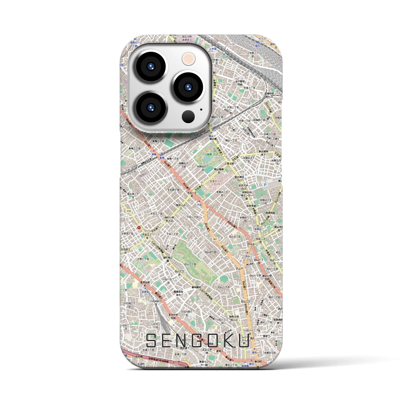 【千石(東京都)】地図柄iPhoneケース(バックカバータイプ)
