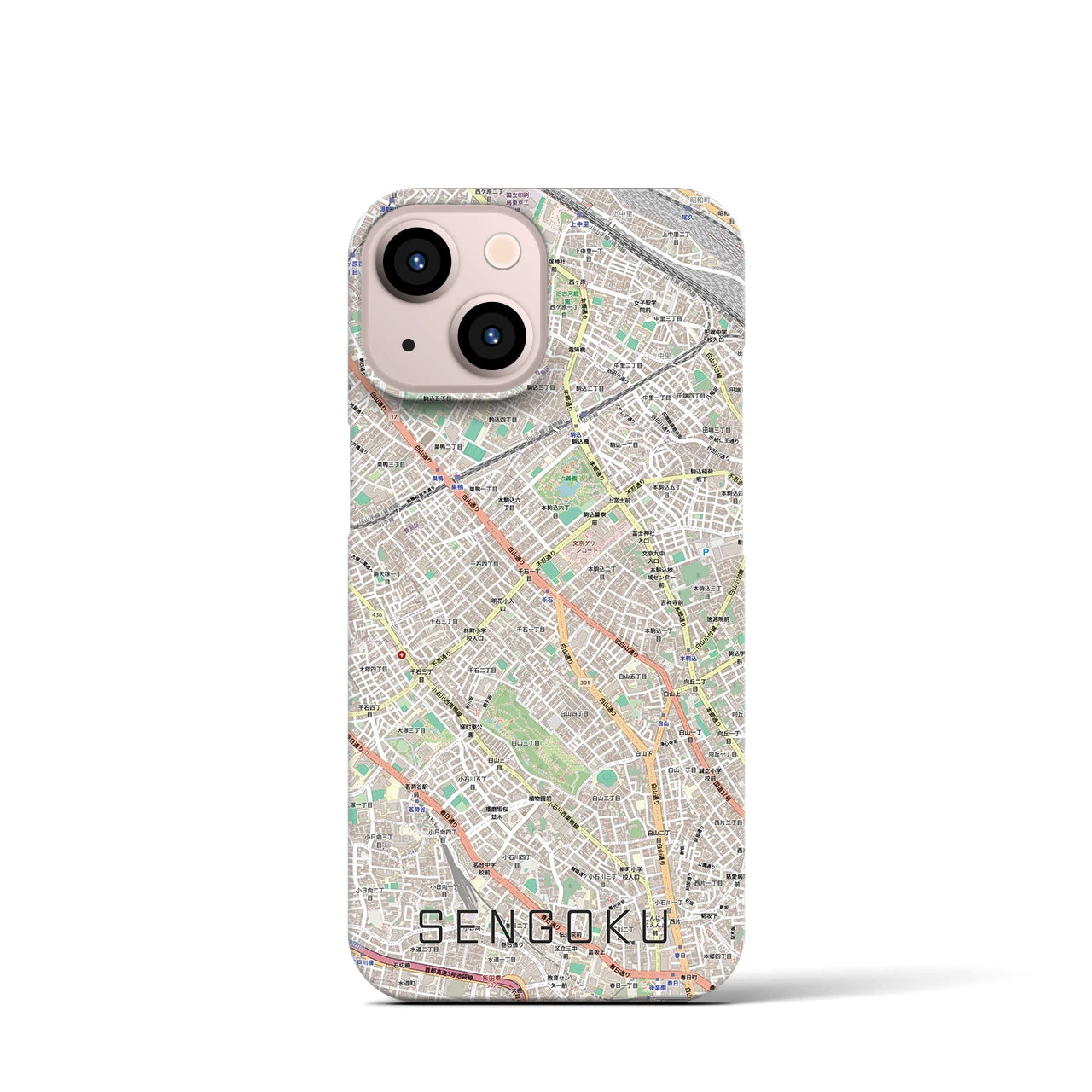 【千石(東京都)】地図柄iPhoneケース(バックカバータイプ)