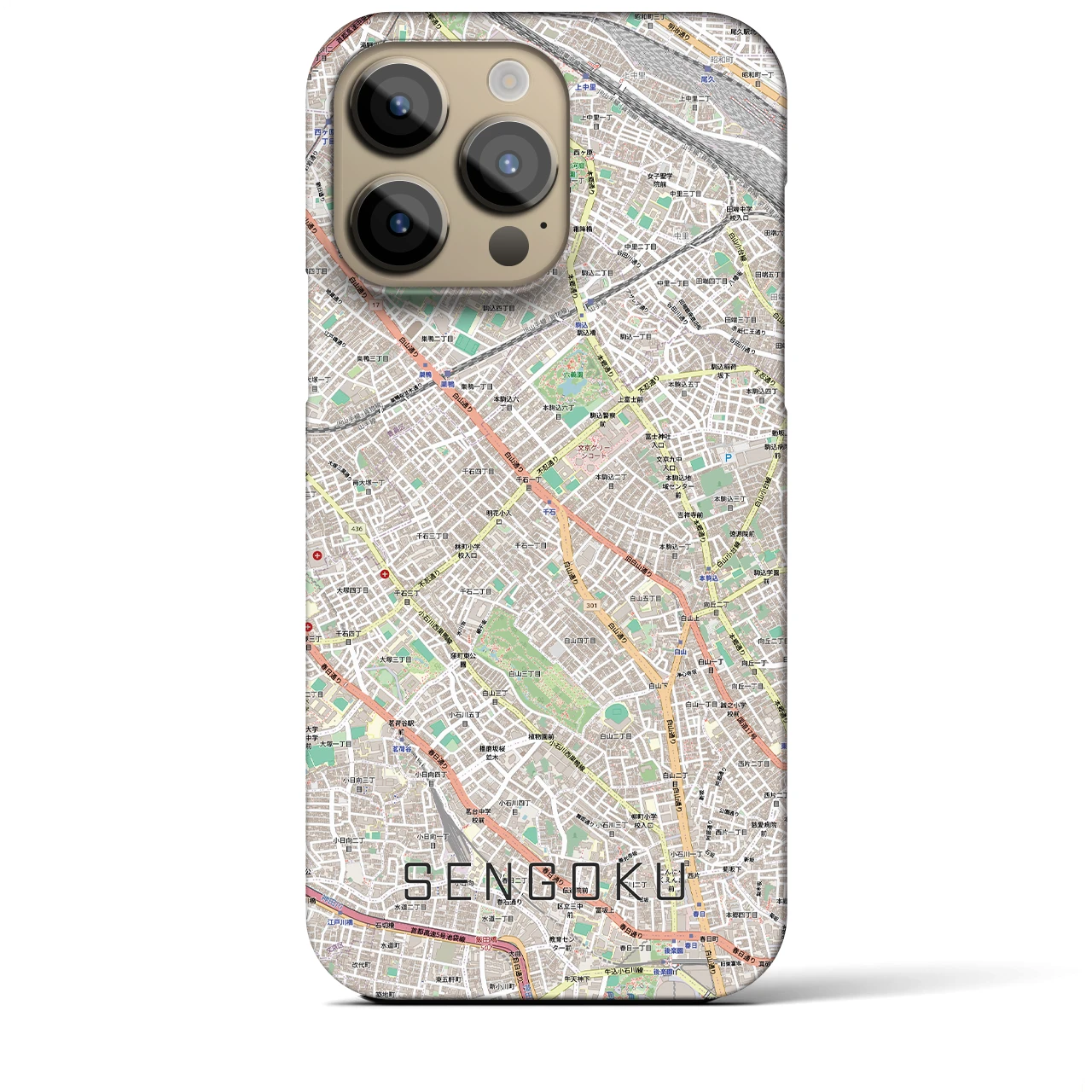 【千石(東京都)】地図柄iPhoneケース(バックカバータイプ)