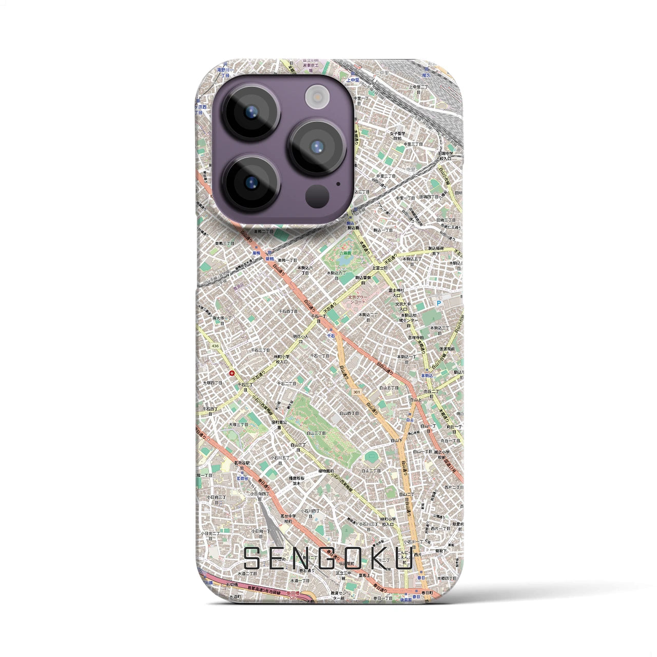 【千石(東京都)】地図柄iPhoneケース(バックカバータイプ)