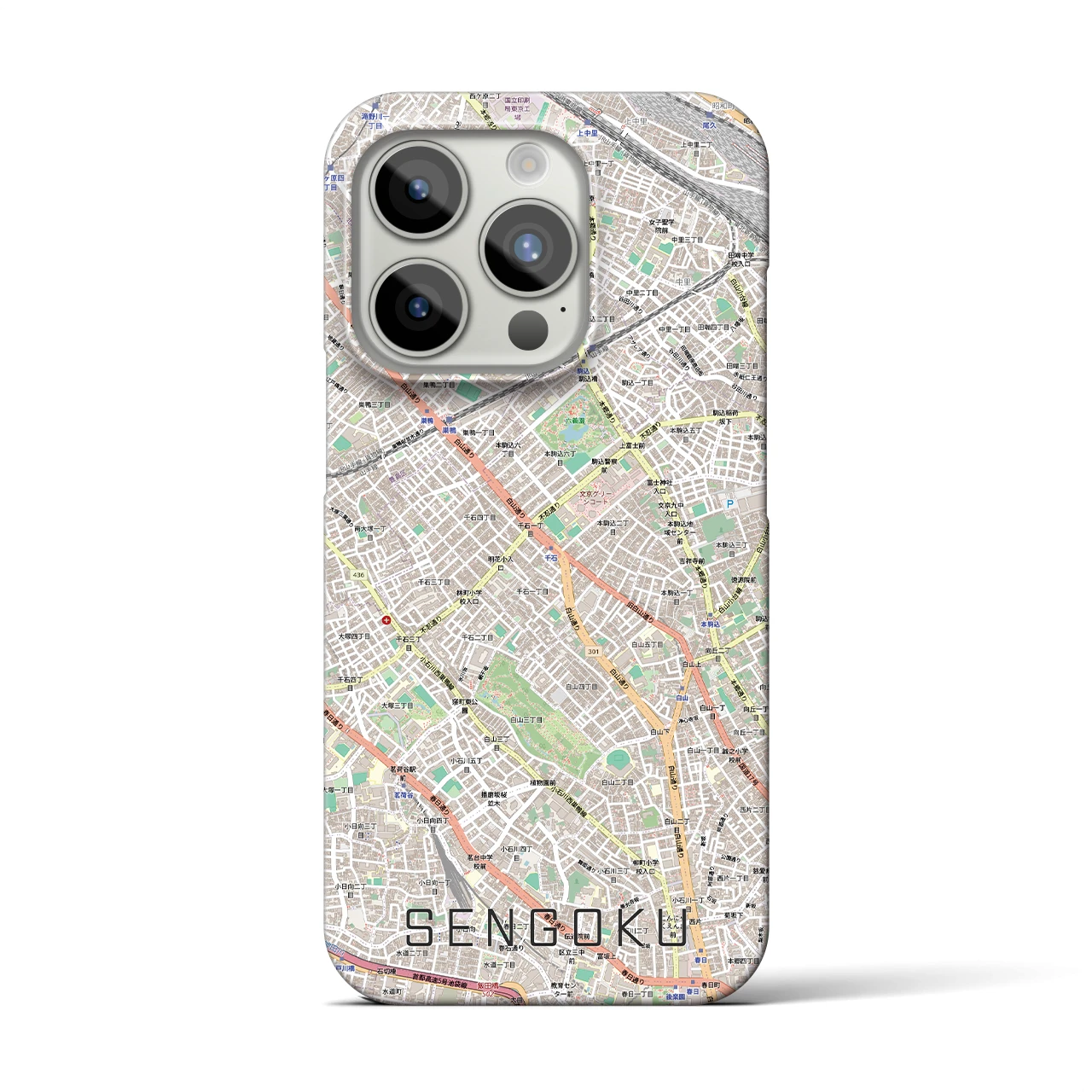 【千石(東京都)】地図柄iPhoneケース(バックカバータイプ)