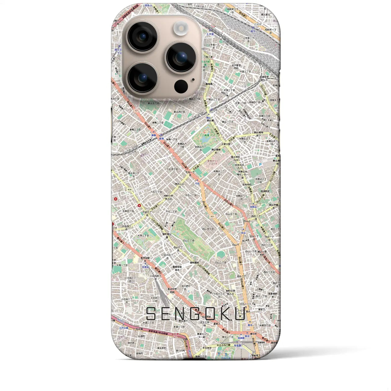 【千石(東京都)】地図柄iPhoneケース(バックカバータイプ)