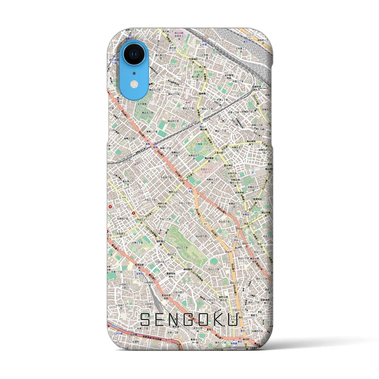 【千石(東京都)】地図柄iPhoneケース(バックカバータイプ)