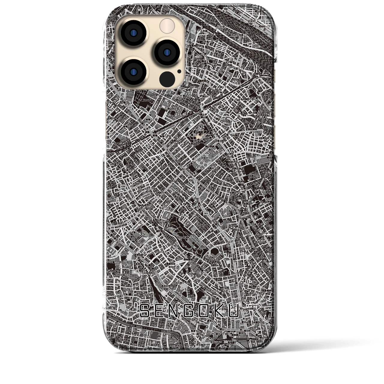 【千石(東京都)】地図柄iPhoneケース(クリアタイプ)