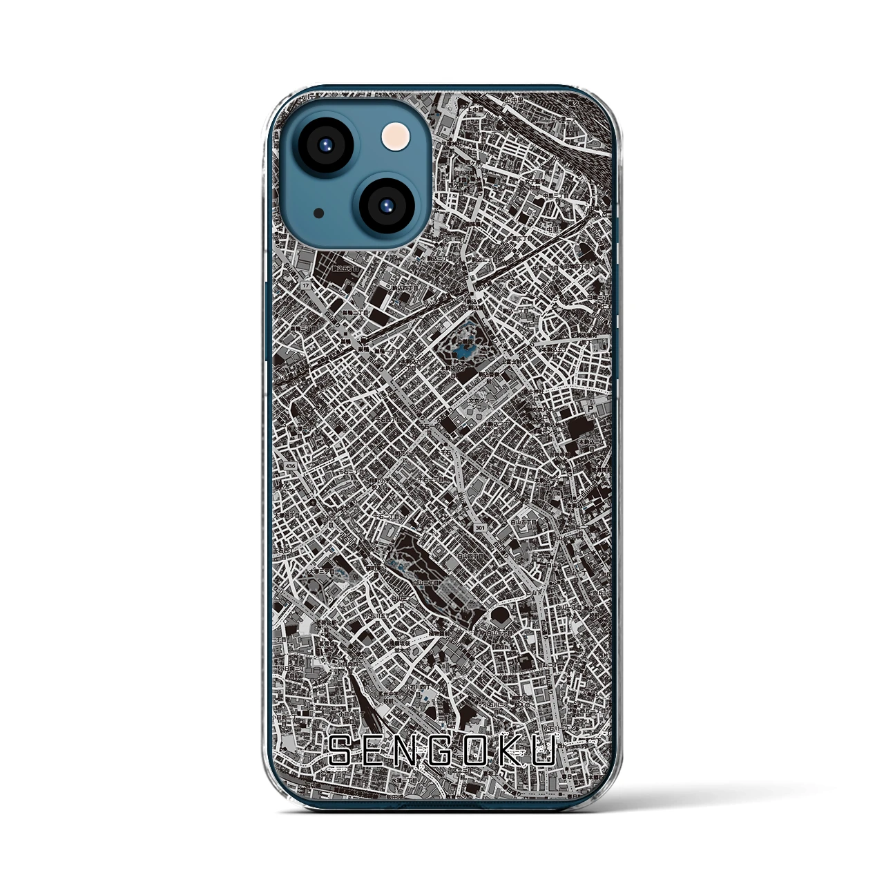 【千石(東京都)】地図柄iPhoneケース(クリアタイプ)