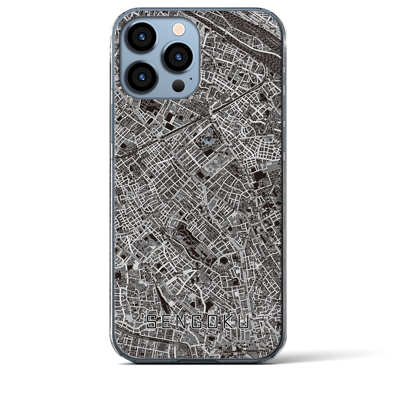 【千石(東京都)】地図柄iPhoneケース(クリアタイプ)