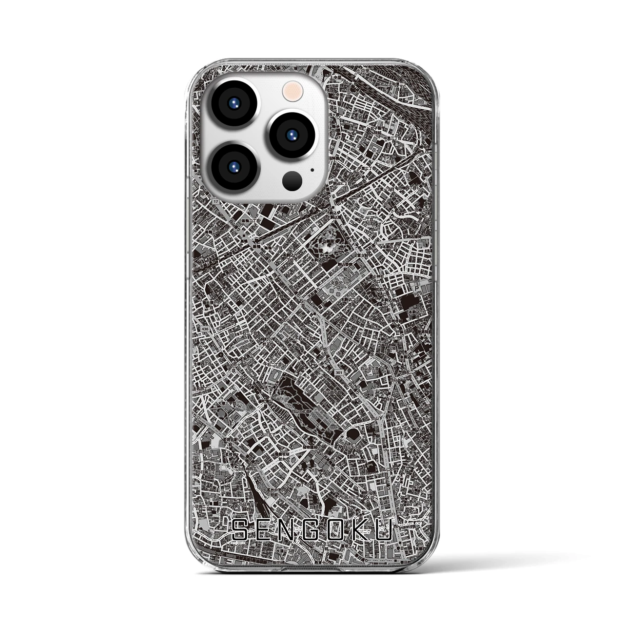 【千石(東京都)】地図柄iPhoneケース(クリアタイプ)