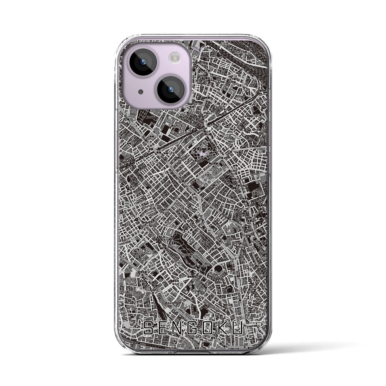 【千石(東京都)】地図柄iPhoneケース(クリアタイプ)