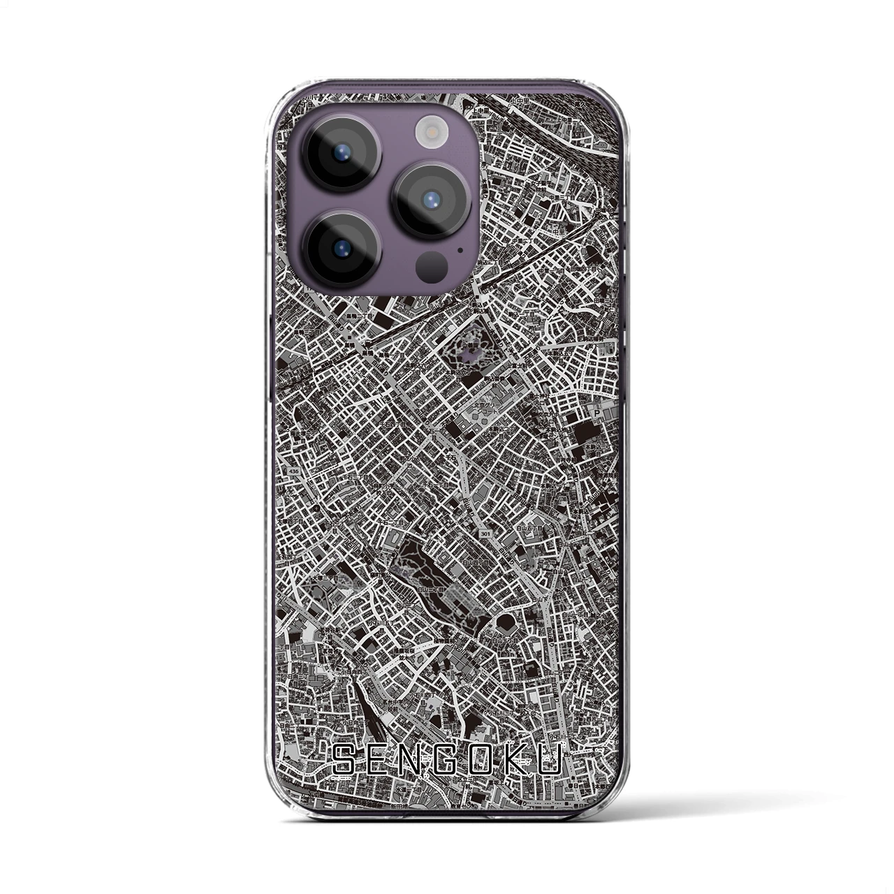 【千石(東京都)】地図柄iPhoneケース(クリアタイプ)