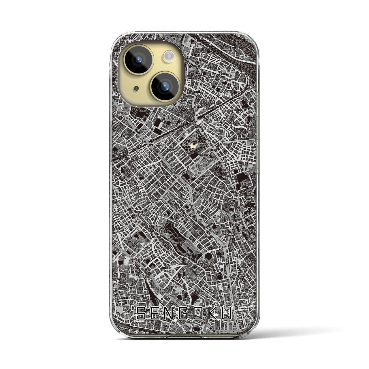 【千石(東京都)】地図柄iPhoneケース(クリアタイプ)