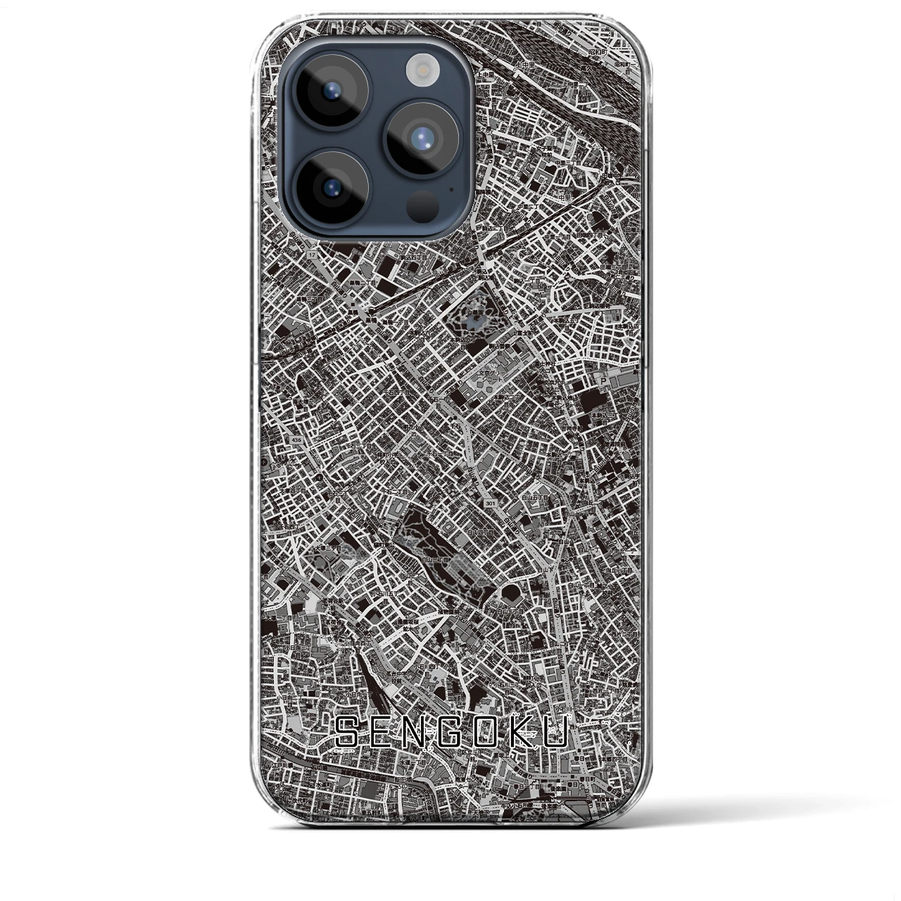 【千石(東京都)】地図柄iPhoneケース(クリアタイプ)