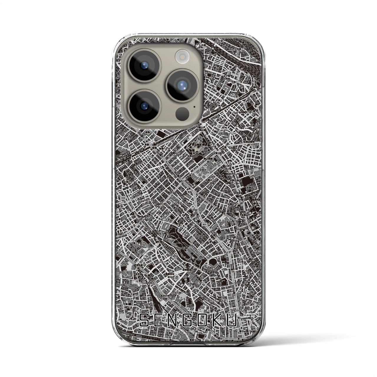 【千石(東京都)】地図柄iPhoneケース(クリアタイプ)