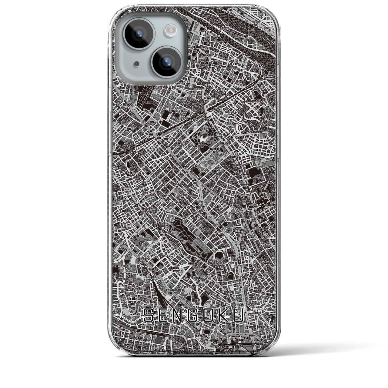 【千石(東京都)】地図柄iPhoneケース(クリアタイプ)