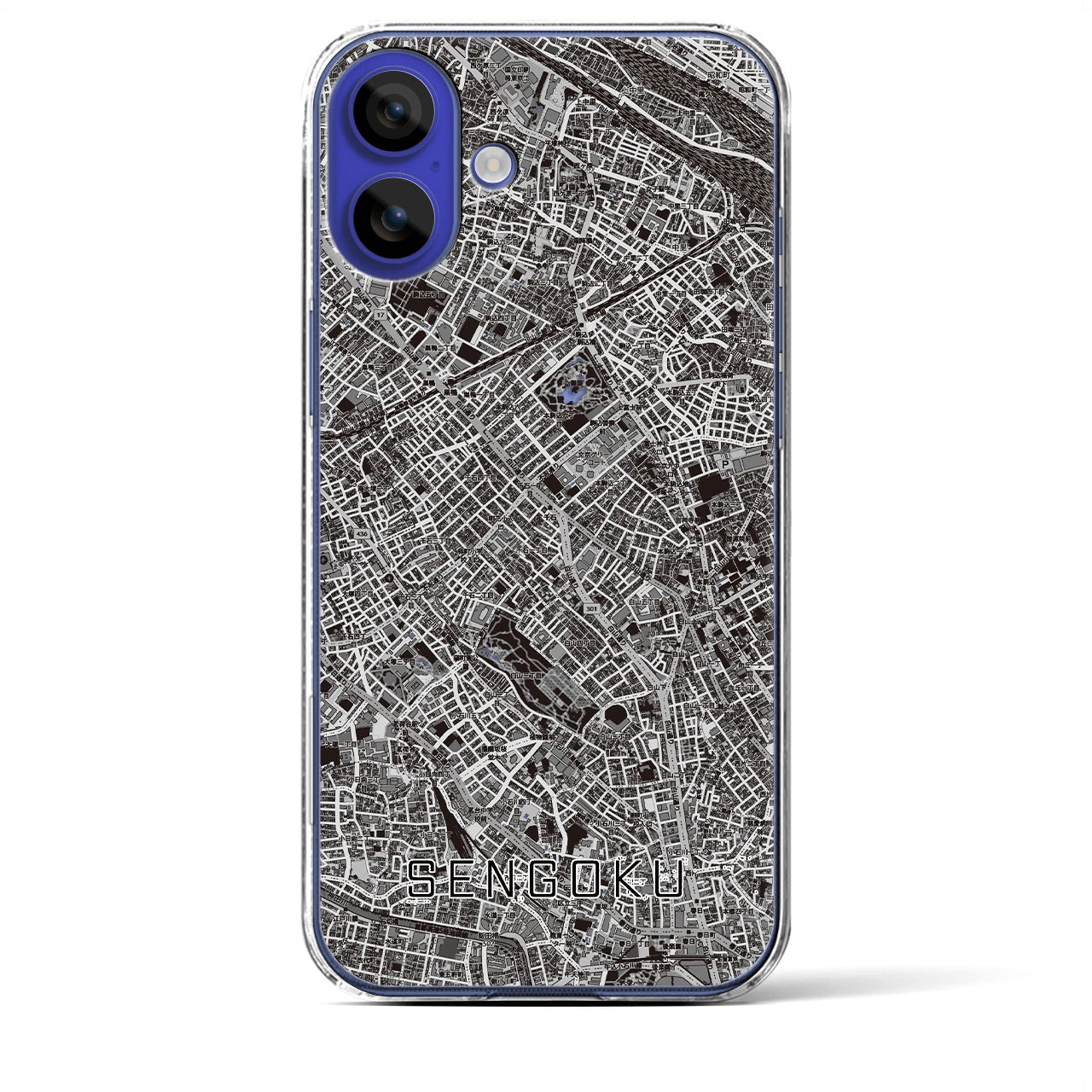 【千石(東京都)】地図柄iPhoneケース(クリアタイプ)