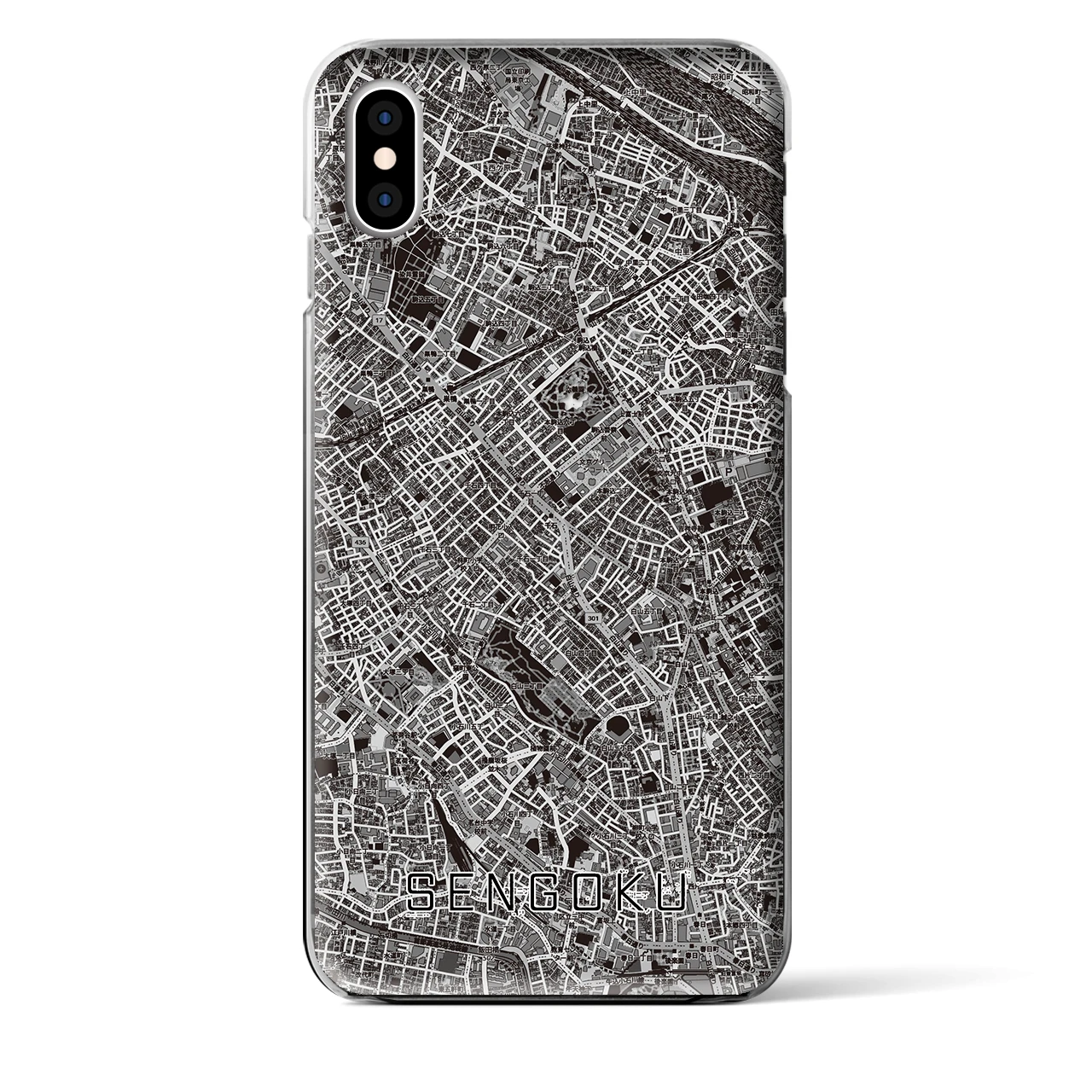 【千石(東京都)】地図柄iPhoneケース(クリアタイプ)