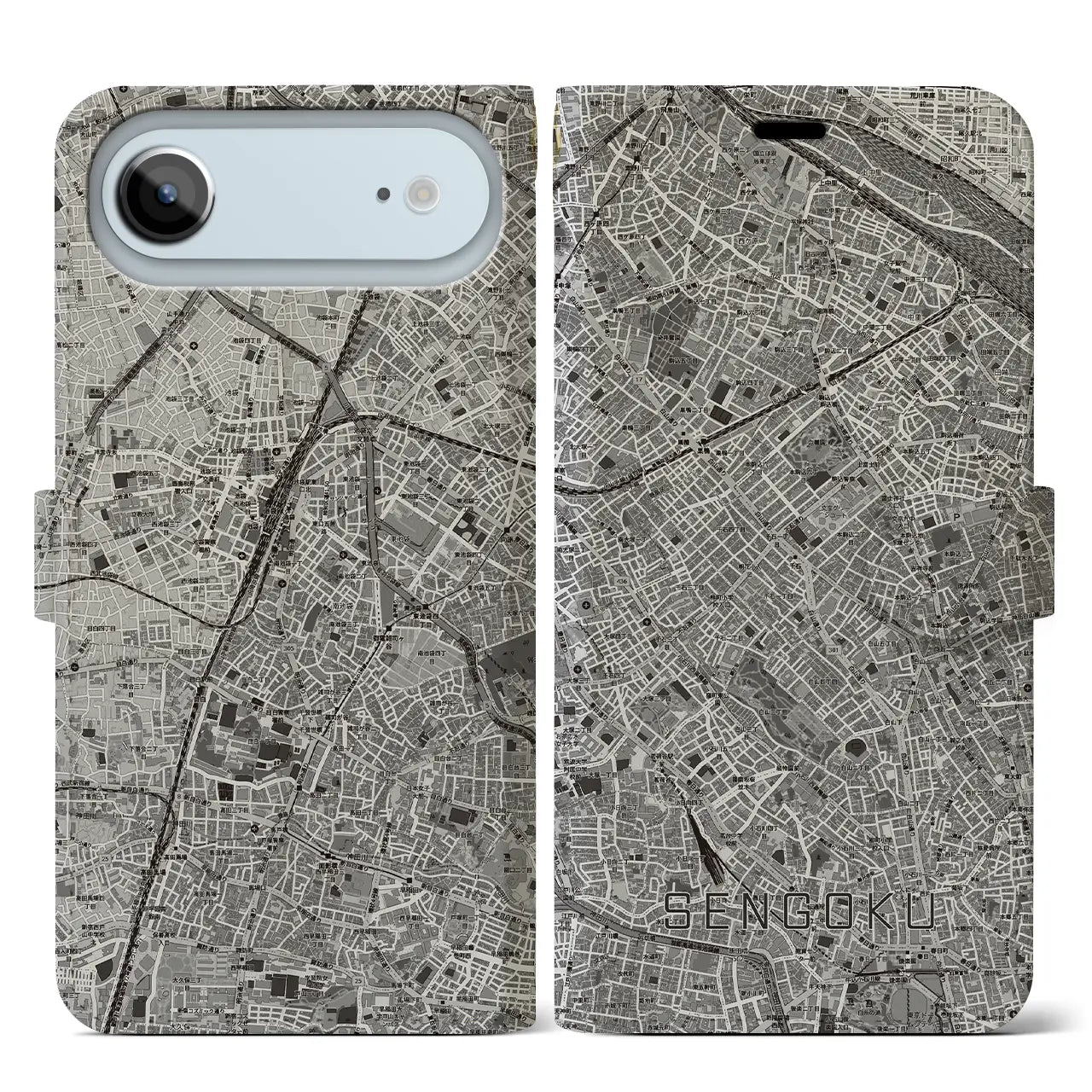 【千石(東京都)】地図柄iPhoneケース(手帳タイプ)