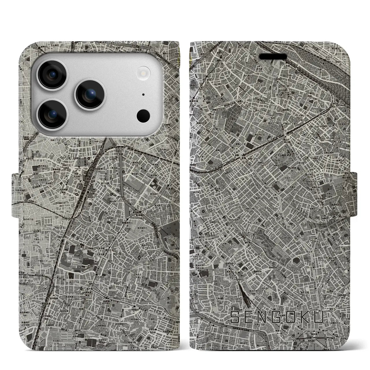 【千石(東京都)】地図柄iPhoneケース(手帳タイプ)