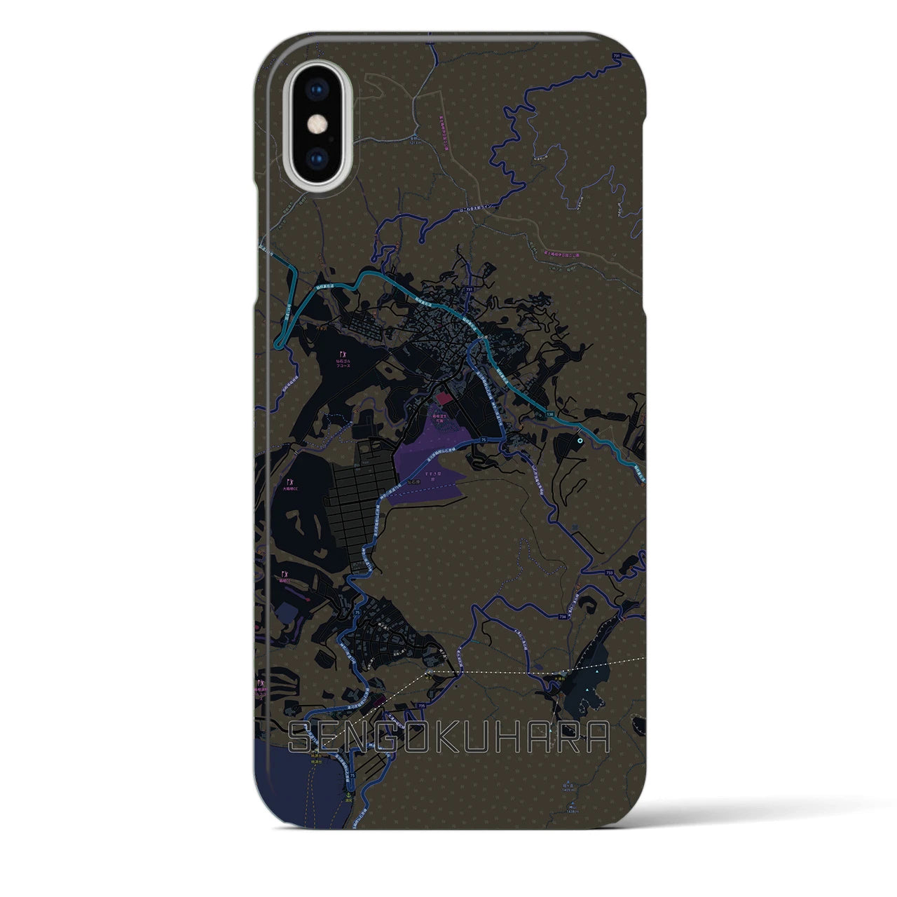 【仙石原(神奈川県)】地図柄iPhoneケース(バックカバータイプ)