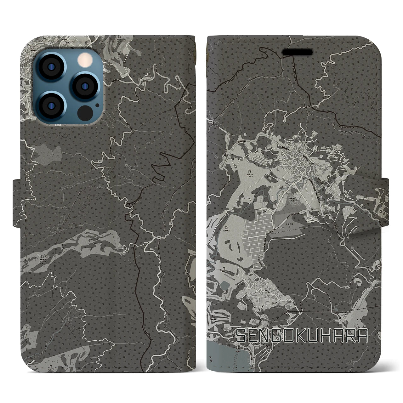 【仙石原(神奈川県)】地図柄iPhoneケース(手帳タイプ)