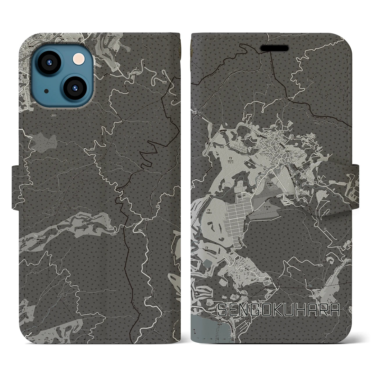 【仙石原(神奈川県)】地図柄iPhoneケース(手帳タイプ)