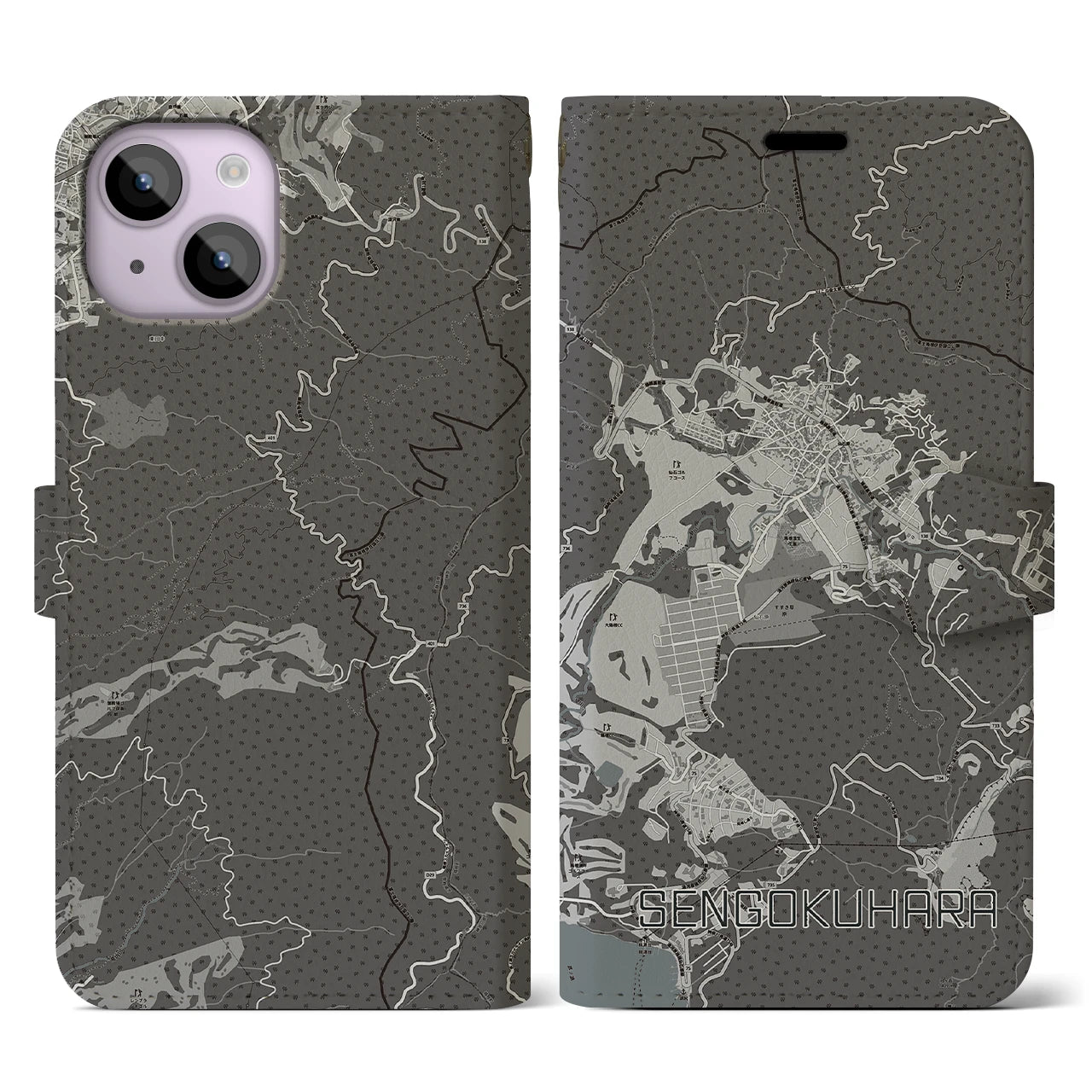 【仙石原(神奈川県)】地図柄iPhoneケース(手帳タイプ)