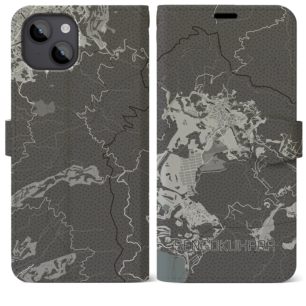 【仙石原(神奈川県)】地図柄iPhoneケース(手帳タイプ)