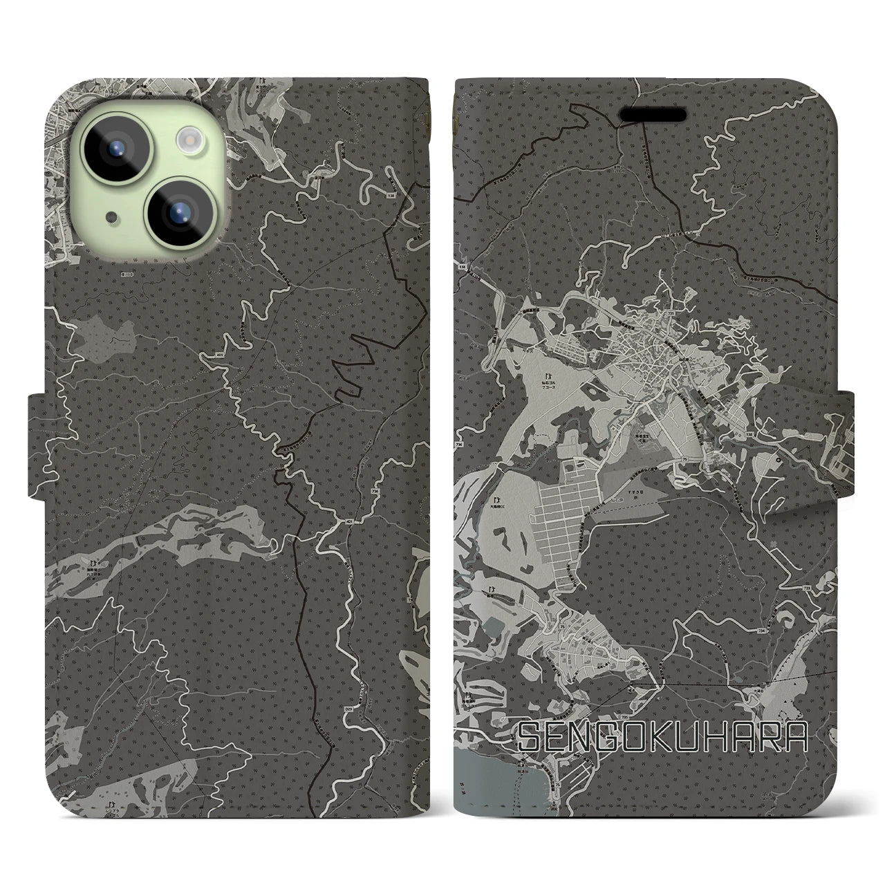 【仙石原(神奈川県)】地図柄iPhoneケース(手帳タイプ)