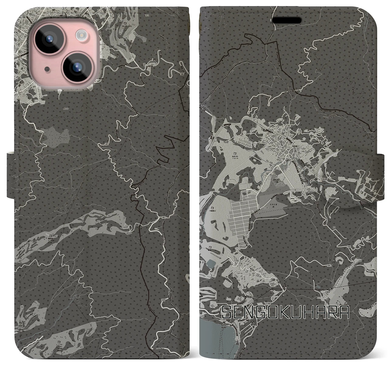 【仙石原(神奈川県)】地図柄iPhoneケース(手帳タイプ)