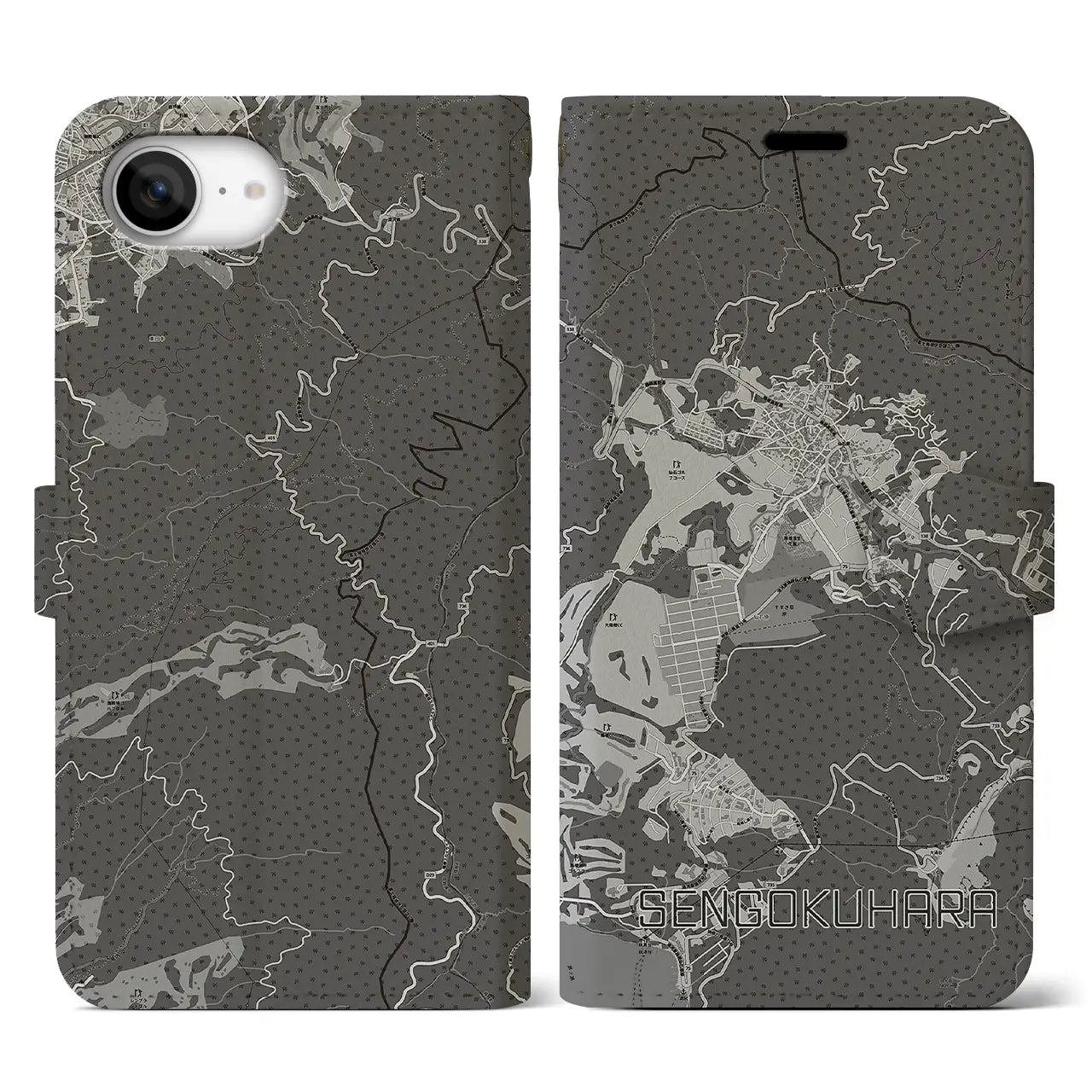 【仙石原(神奈川県)】地図柄iPhoneケース(手帳タイプ)