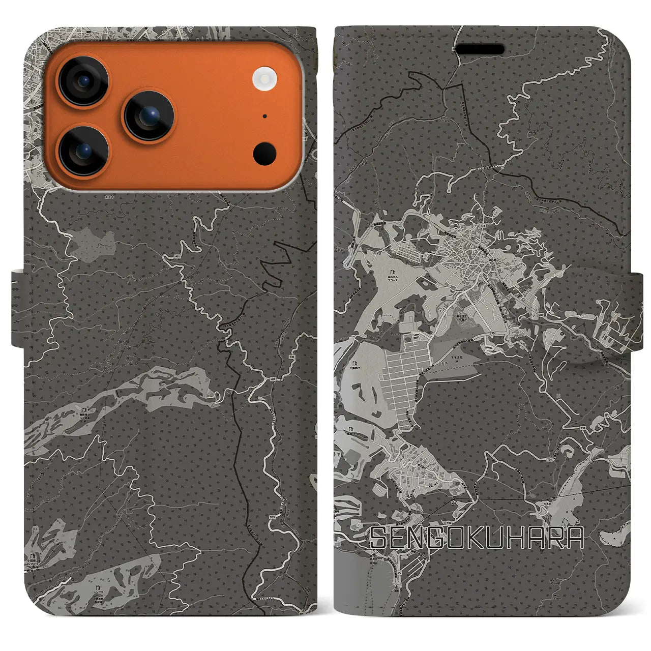 【仙石原(神奈川県)】地図柄iPhoneケース(手帳タイプ)