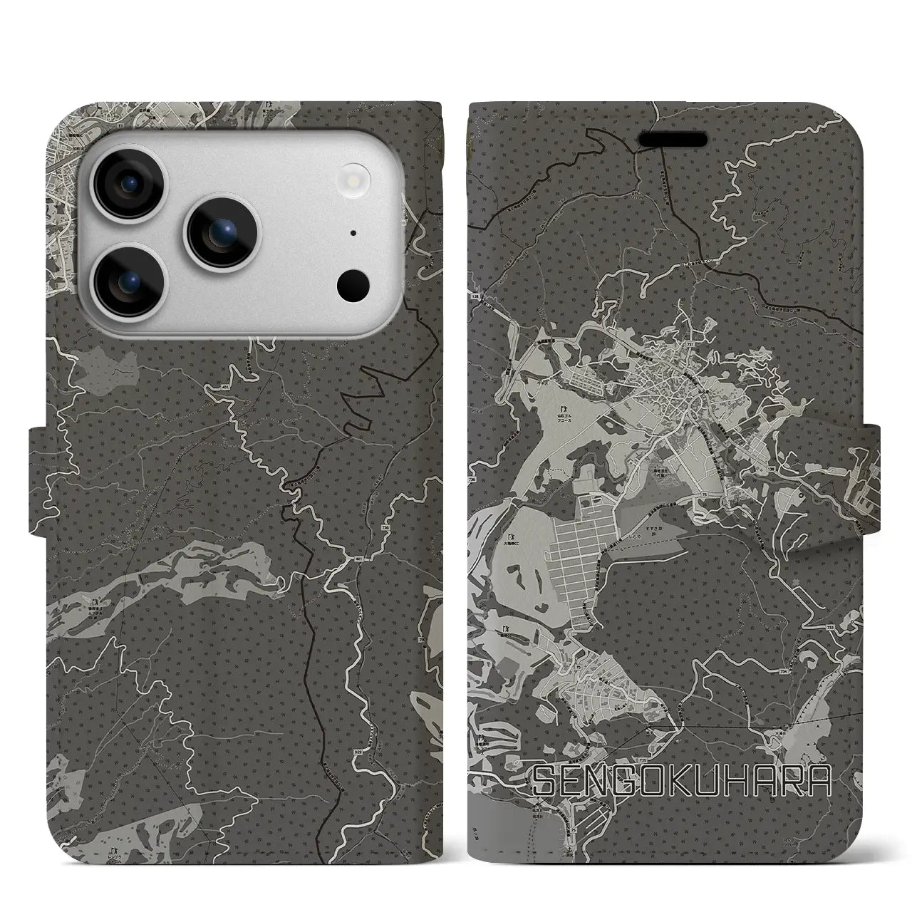 【仙石原(神奈川県)】地図柄iPhoneケース(手帳タイプ)