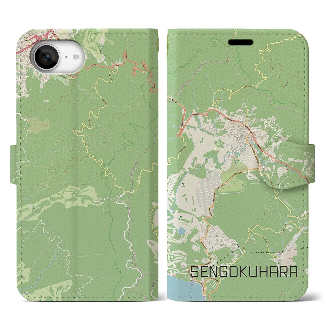 【仙石原(神奈川県)】地図柄iPhoneケース(手帳タイプ)
