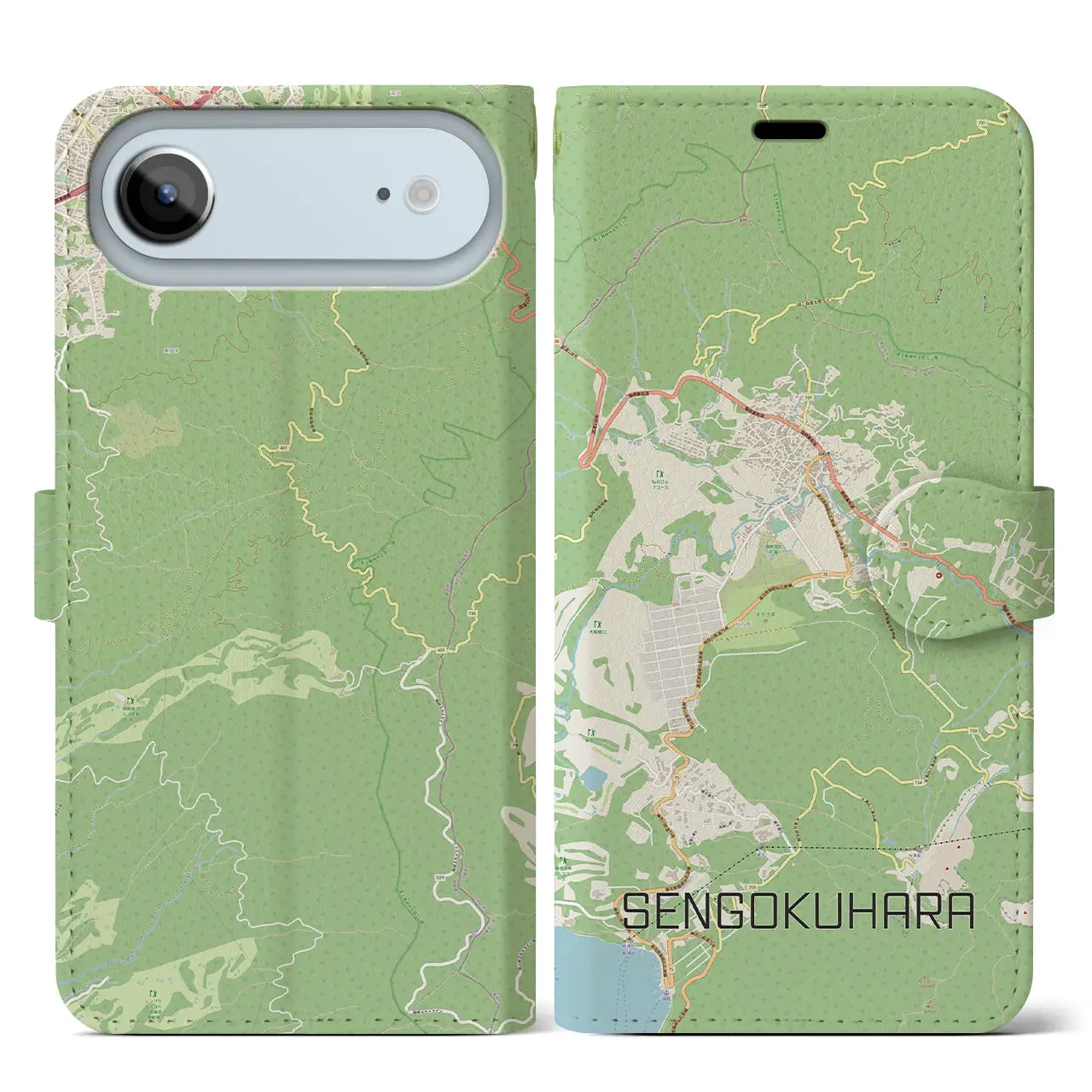 【仙石原(神奈川県)】地図柄iPhoneケース(手帳タイプ)ナチュラル・iPhone 17 Pro Max 用