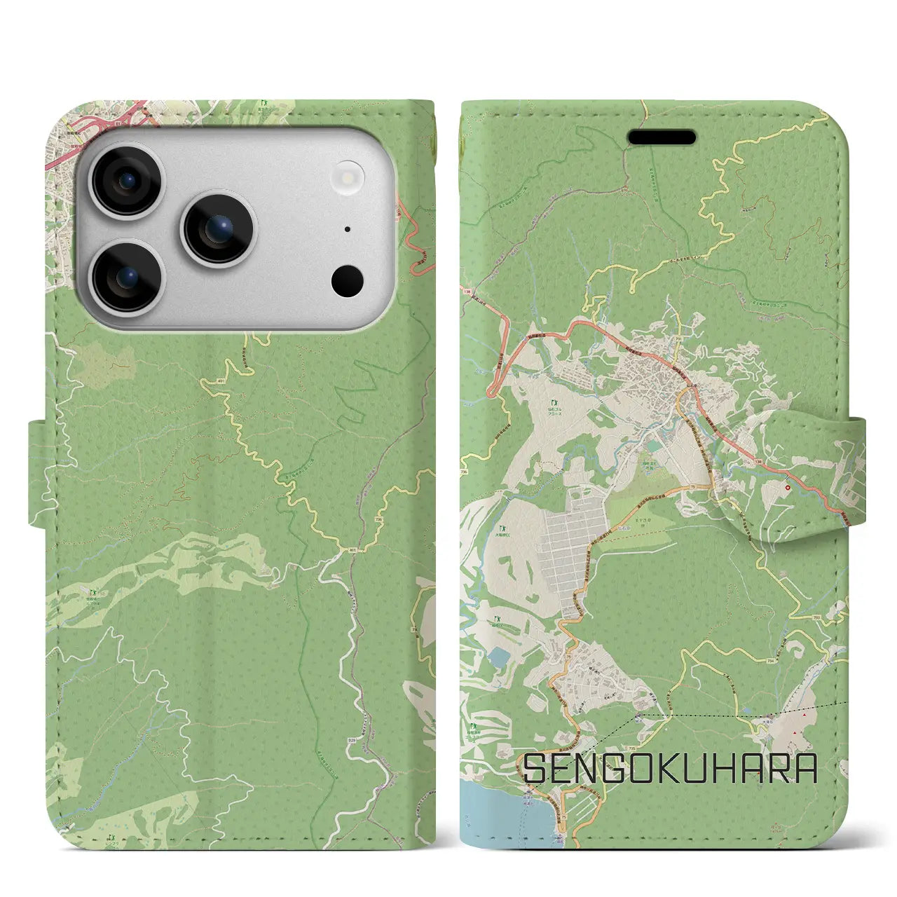 【仙石原(神奈川県)】地図柄iPhoneケース(手帳タイプ)