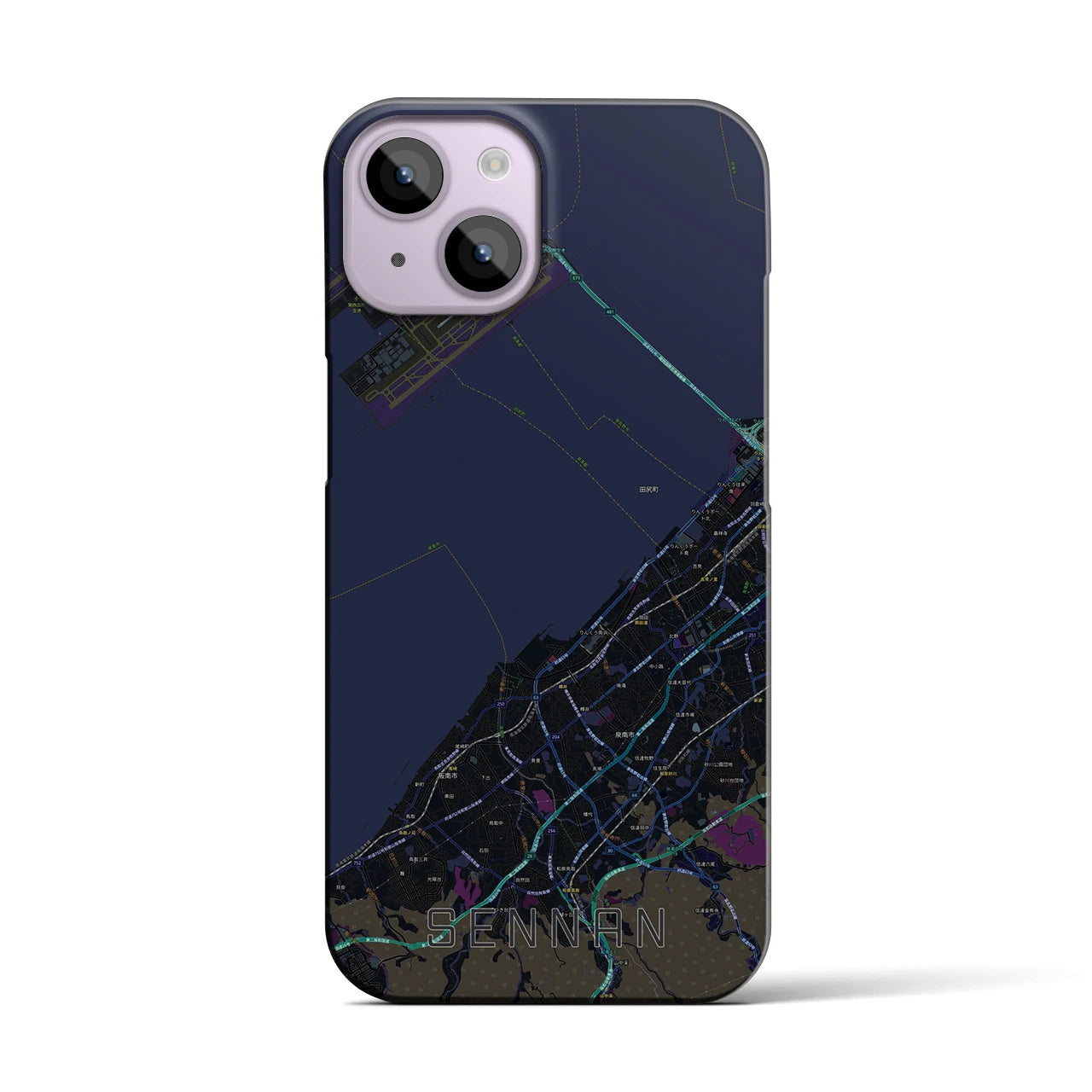 【泉南(大阪府)】地図柄iPhoneケース(バックカバータイプ)