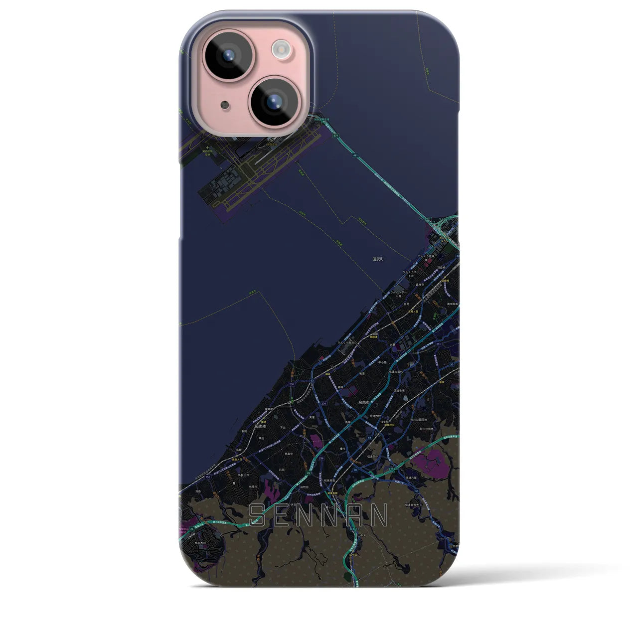 【泉南(大阪府)】地図柄iPhoneケース(バックカバータイプ)