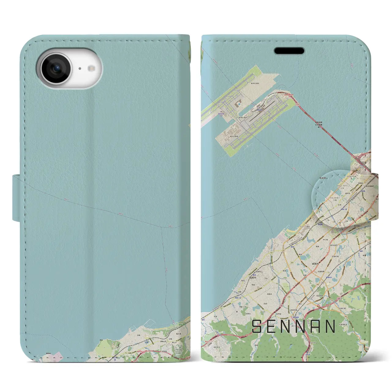 【泉南(大阪府)】地図柄iPhoneケース(手帳タイプ)