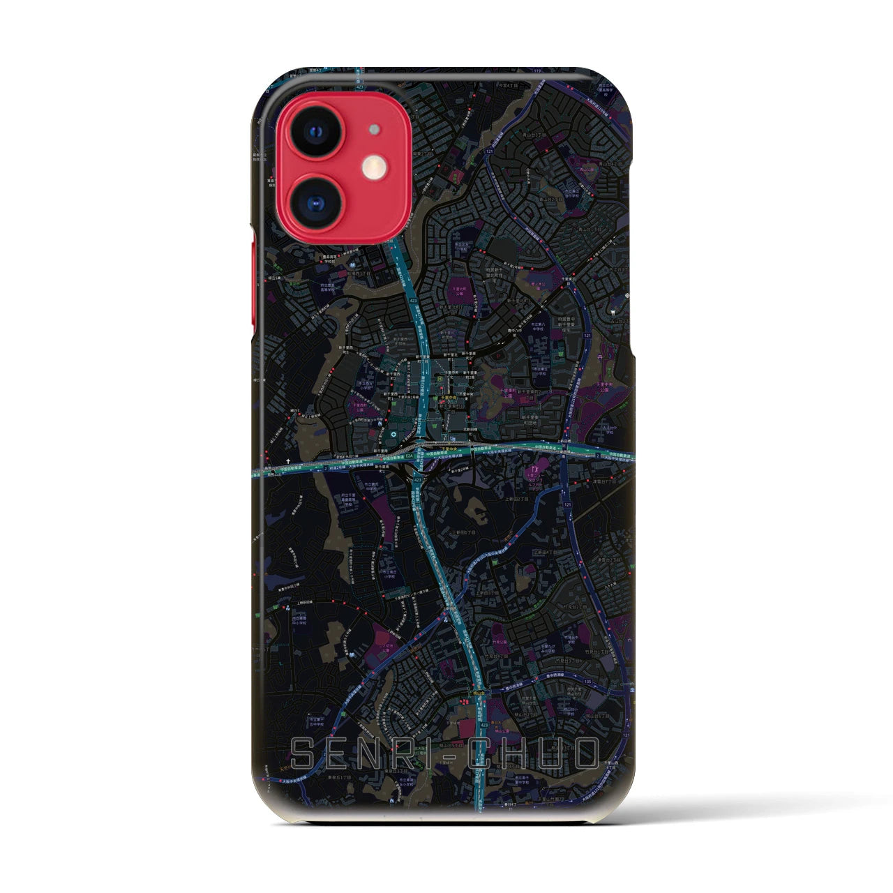 【千里中央(大阪府)】地図柄iPhoneケース(バックカバータイプ)