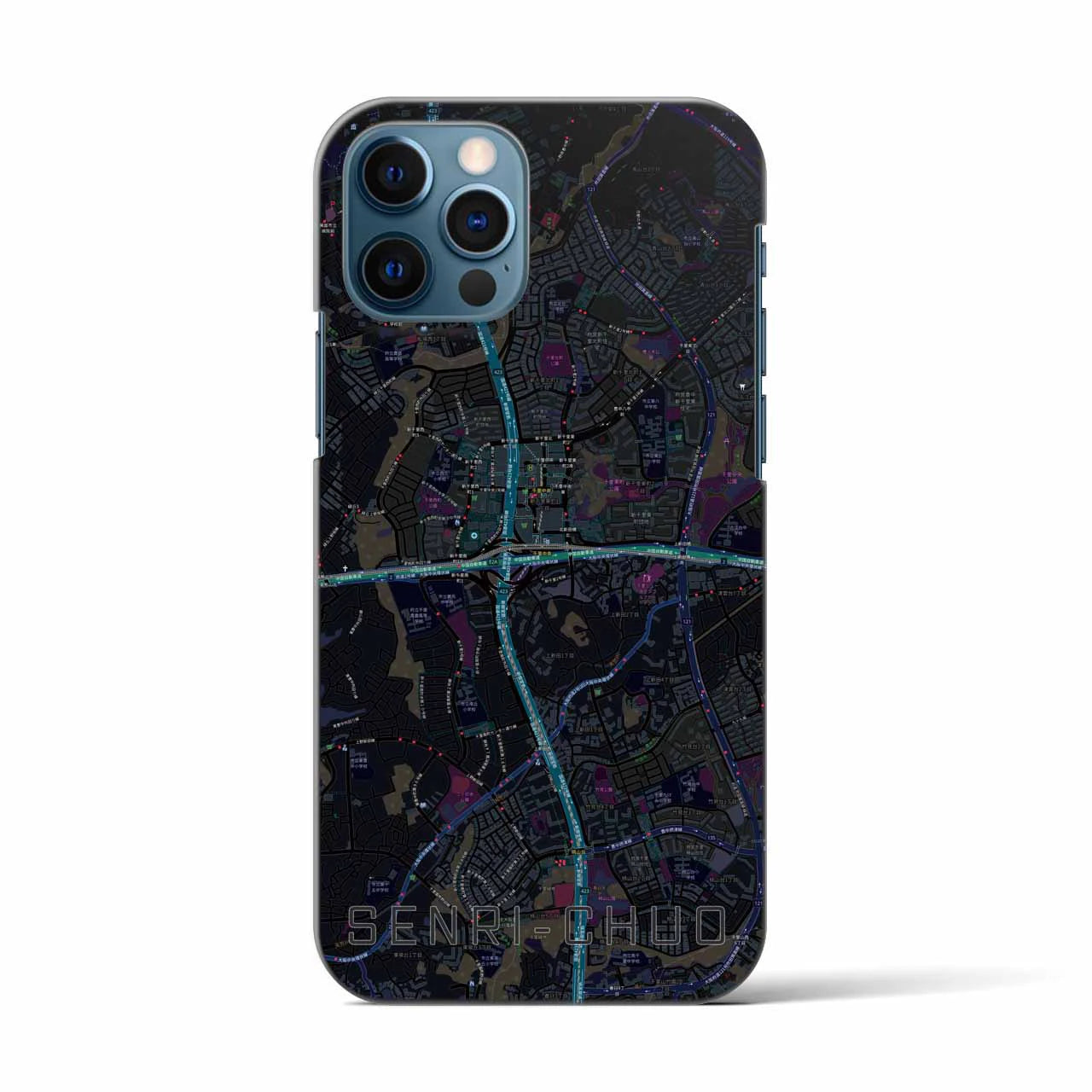 【千里中央(大阪府)】地図柄iPhoneケース(バックカバータイプ)